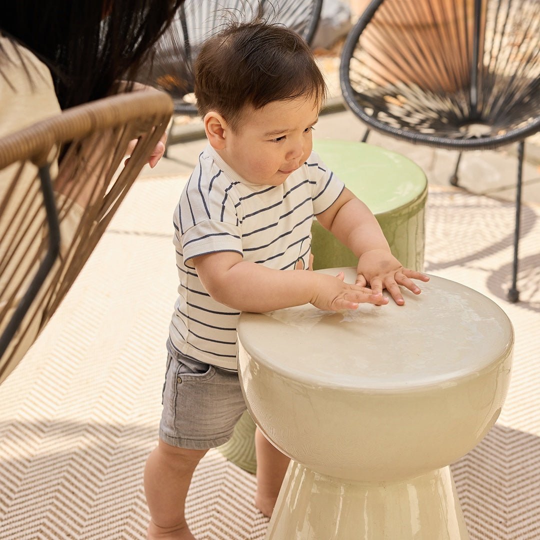 T-Shirt Bambino Bianco Con Righe Blu In Cotone Dirkje N58614 - 8720815594038 - DarSaGiocattoli