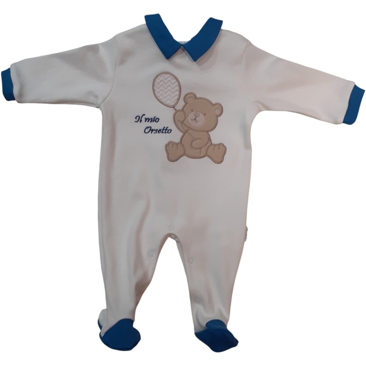 Tutina Neonato Bianco e Azzurro Fantasia Orsetto Les Jolies LJ - 341 - 8058258637693 - DarSaGiocattoli