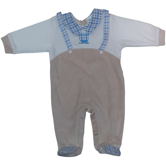 Tutina Neonato In Ciniglia I Batuffolini Con Bretelle - DarSaGiocattoli