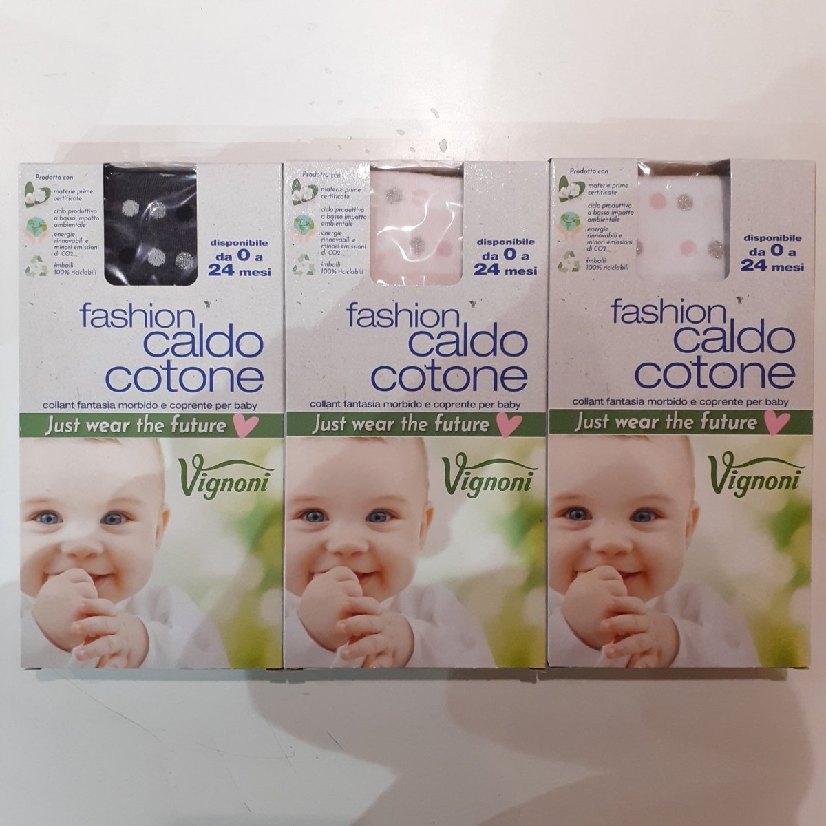 Vignoni Collant Neonata Caldo Cotone Fantasia Pois 85407