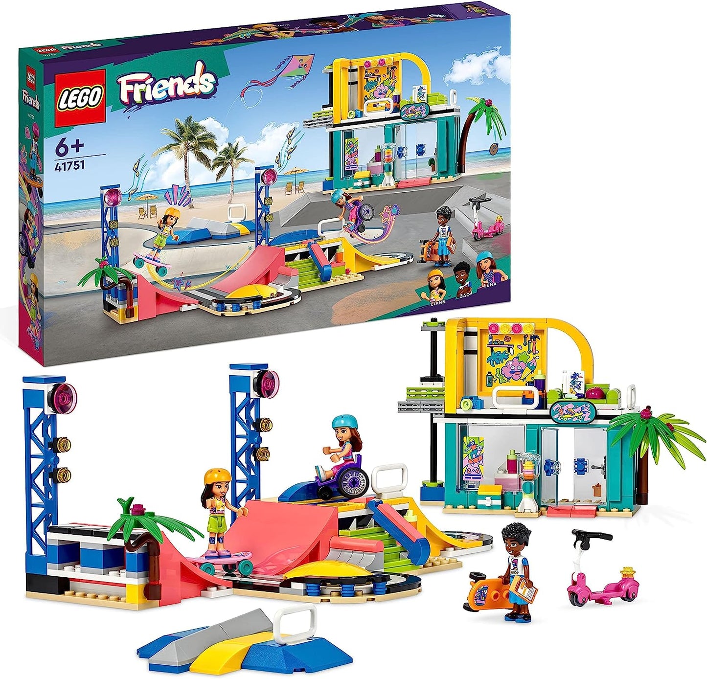 LEGO 41751 Friends Skate Park Set con Rampa da Skateboard - DarSaGiocattoli