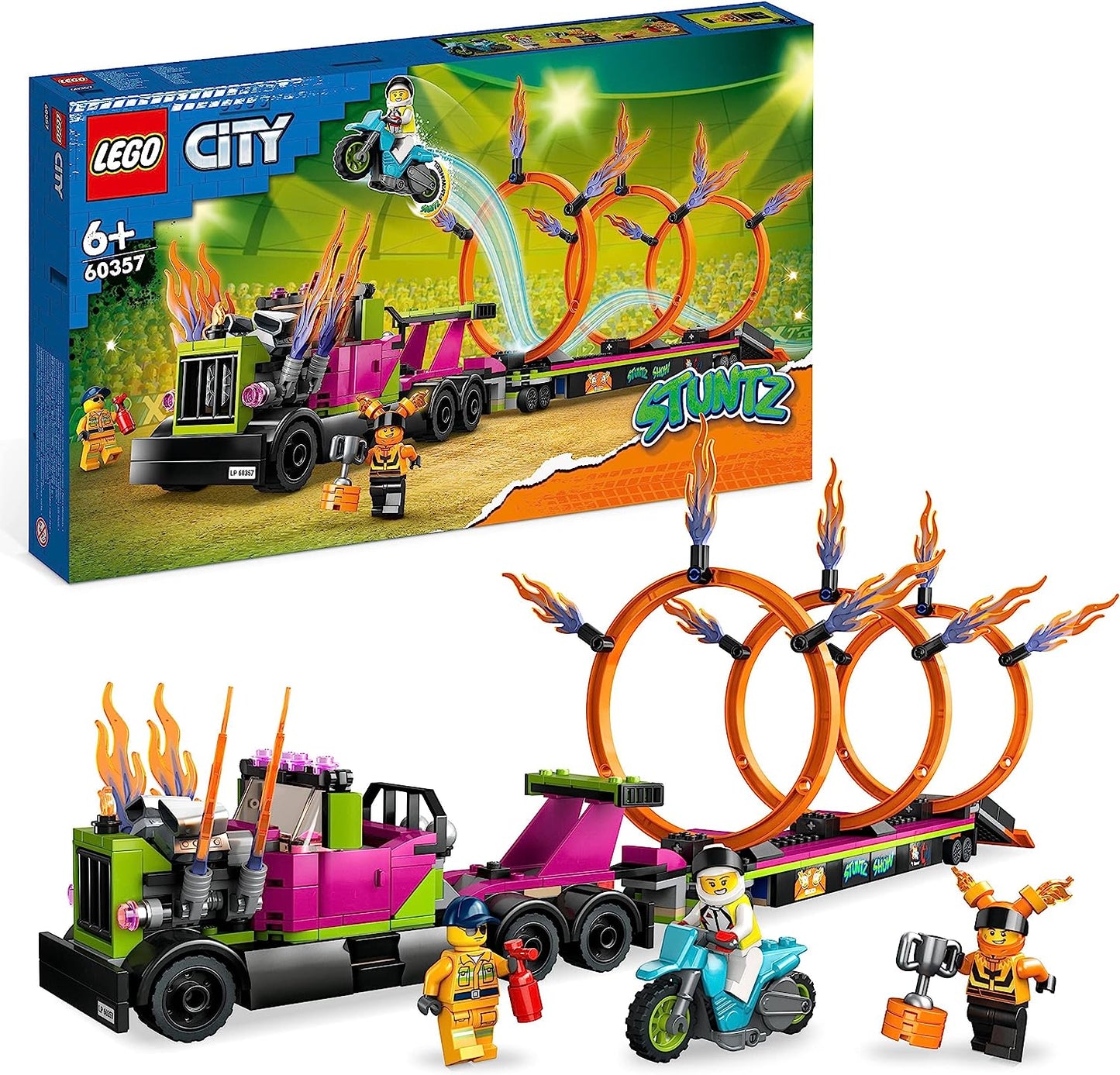 LEGO 60357 City Stuntz Stunt Truck: Sfida dell’Anello di Fuoco - DarSaGiocattoli