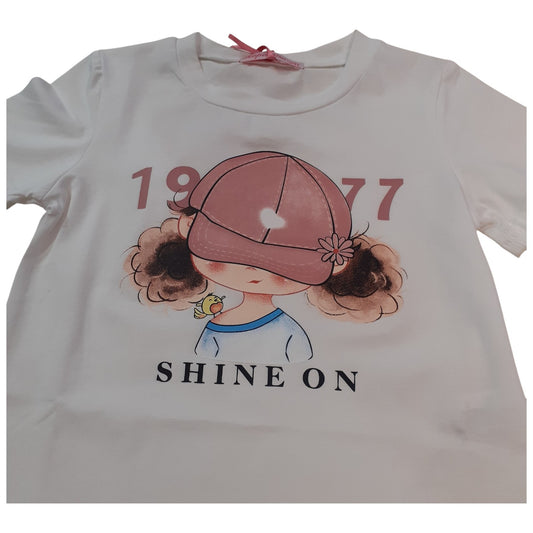 Hope Star Completo Bambina 2 Pezzi T-Shirt e Pantaloncini GA-1304