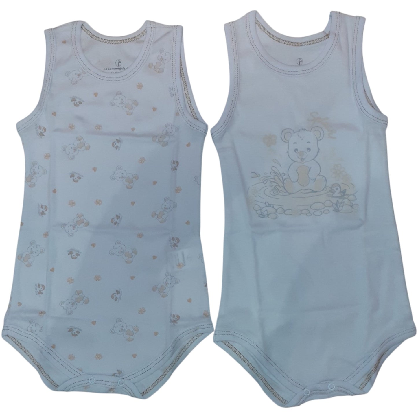 Nazzareno Gabrielli Body Neonato In Cotone Giromanica Bianco NG203