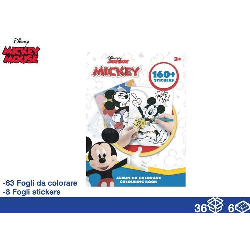 Album Da Colorare Disney Topolino Con Stikers 31x23 cm MC Group MIC1145 - 8032780967299 - DarSaGiocattoli