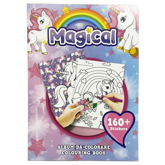 Album Da Colorare Magical Con Stikers 31x23 cm MC Group UNI1145 - 8032780740199 - DarSaGiocattoli