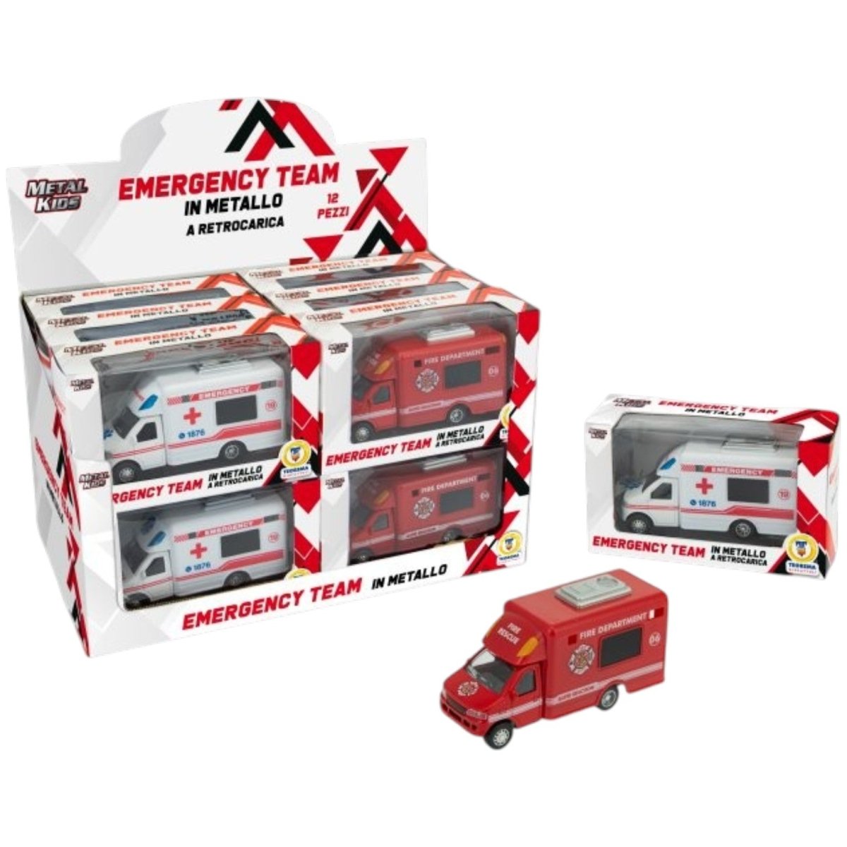 Ambulanza In Display Metal Kids 2 Colori Assortiti Teorema 65645 - 8017967656456 - DarSaGiocattoli
