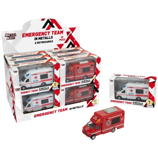 Ambulanza In Display Metal Kids 2 Colori Assortiti Teorema 65645 - 8017967656456 - DarSaGiocattoli