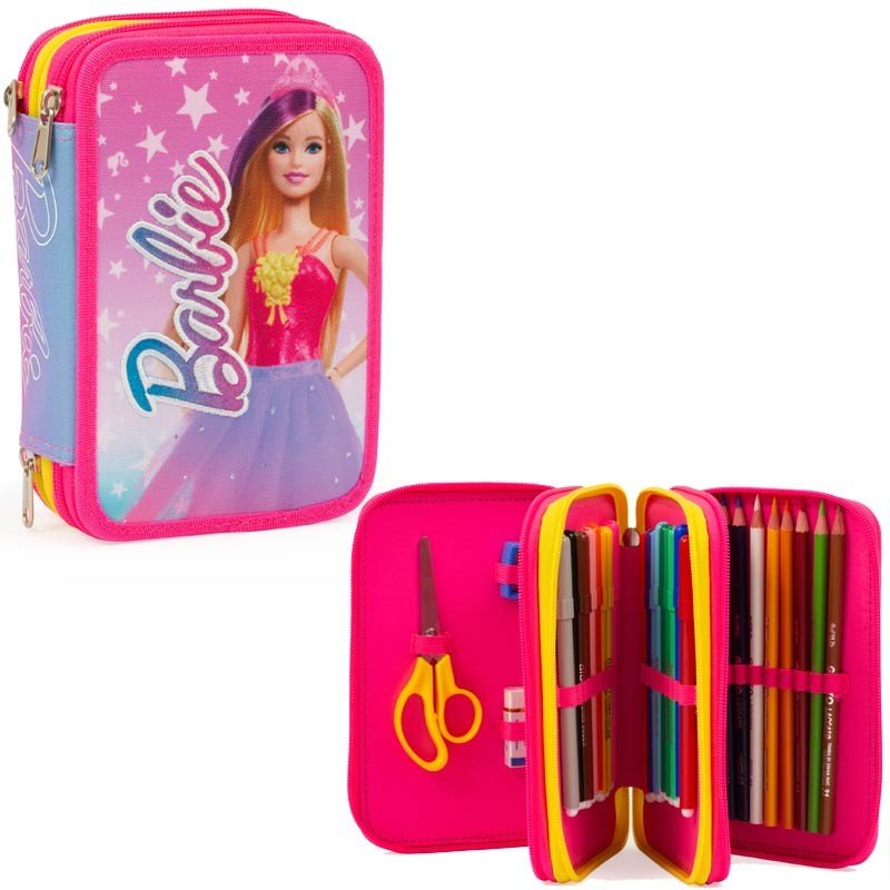 Astuccio Triplo Portapenne Barbie BA944000 - 8056379169536 - DarSaGiocattoli