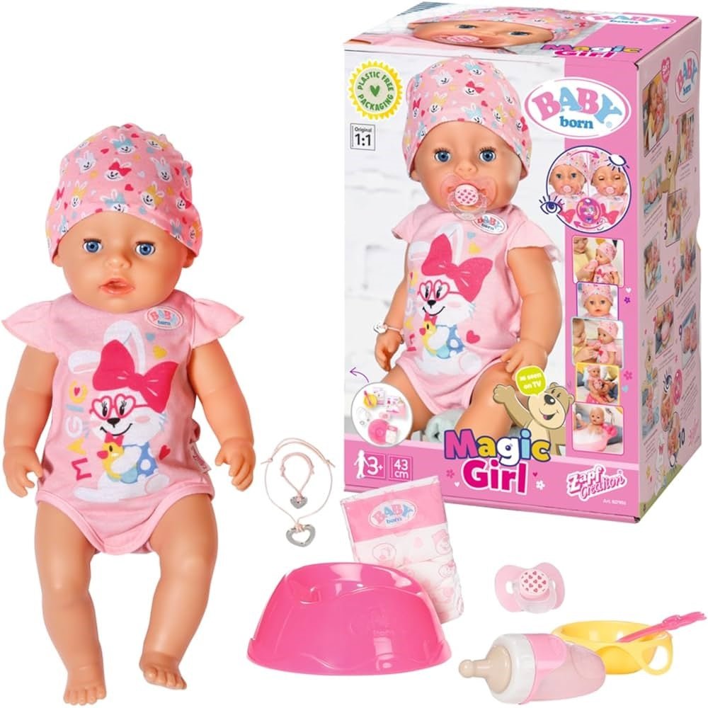 Baby Born Bambola da 43cm Morbida Al Tatto con Ciuccio Magico - 4001167827956 - DarSaGiocattoli