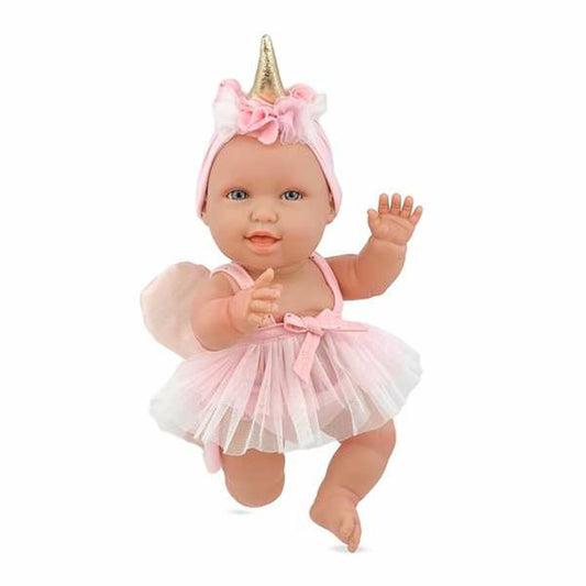 Bambola Andrea Baby Unicorno Rosa Chiaro 38 cm Berjuan 3136-24 - 8421560031365 - DarSaGiocattoli