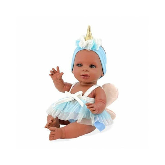 Bambola Andrea Mulatra Unicorno Azzurro Chiaro 38 cm Berjuan 3137-24 - 8421560031372 - DarSaGiocattoli