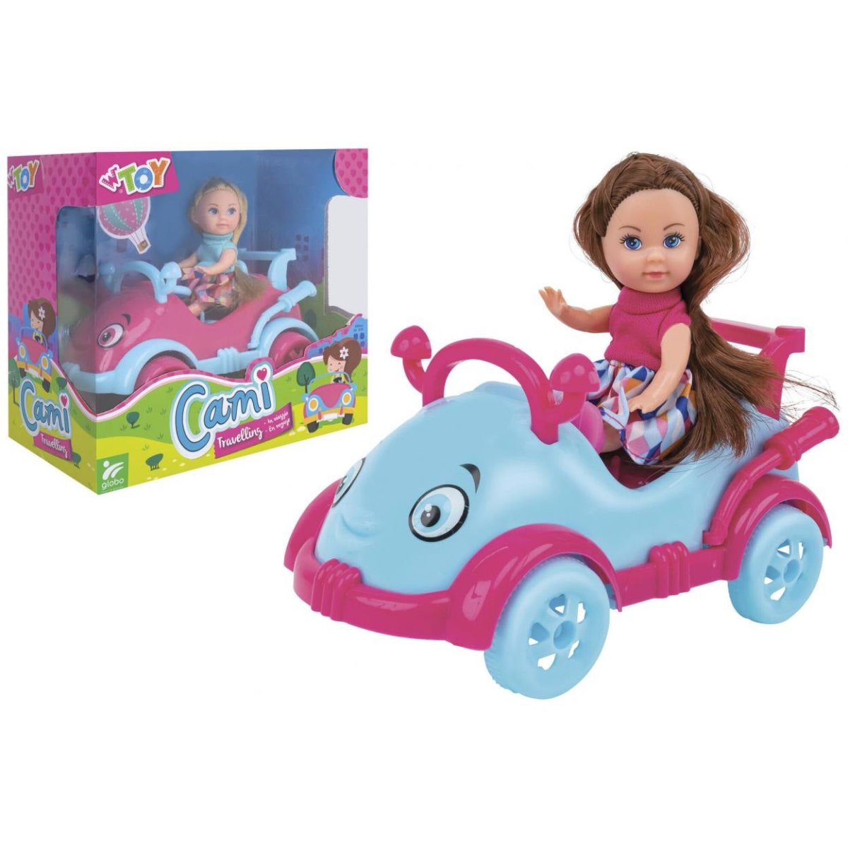 Bambola Cami Con Auto W’Toy Colori Assortiti Globo 41453 - 8014966410935 - DarSaGiocattoli