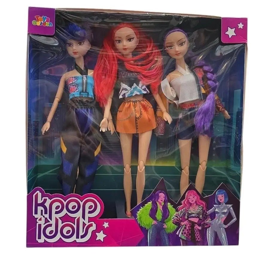 Bambole K-Pop Girls 3 Pezzi 30 cm Con Accessori Toys Garden 28573 - 8007632285739 - DarSaGiocattoli