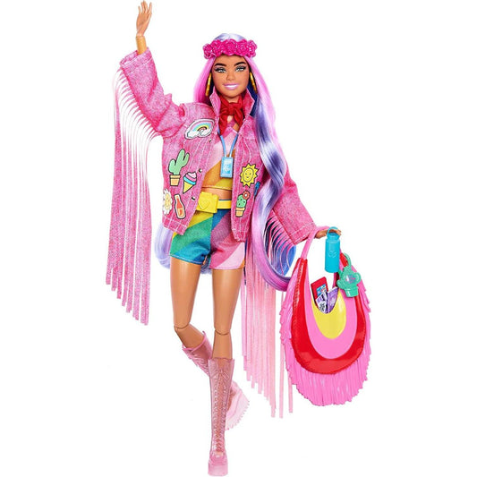 Barbie - Barbie Extra Fly bambola viaggiatrice con look a tema deserto HPB15 - DarSaGiocattoli