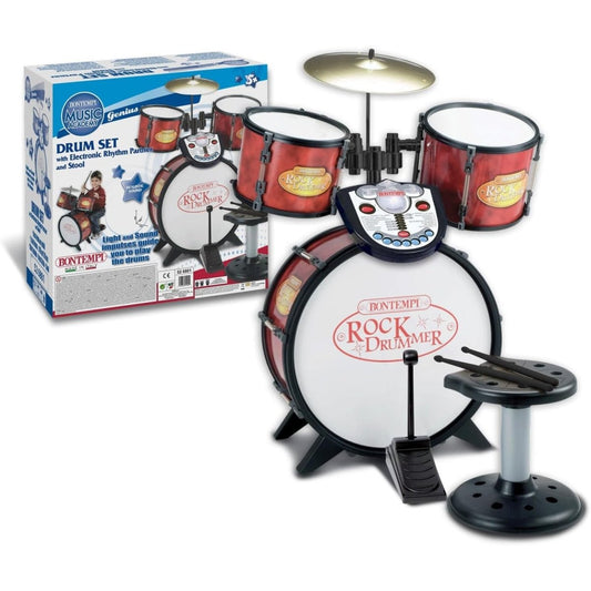 Batteria Classica Bontempi 51 4506 con Pedale, Sgabello e 2 Bacchette - 0047663053844 - DarSaGiocattoli