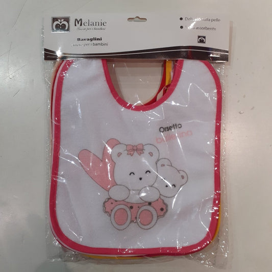Bavaglini Bavette 6 Pezzi Melanie Baby Con Laccetti 21x26 Art.BA213 - 6494984948573 - DarSaGiocattoli