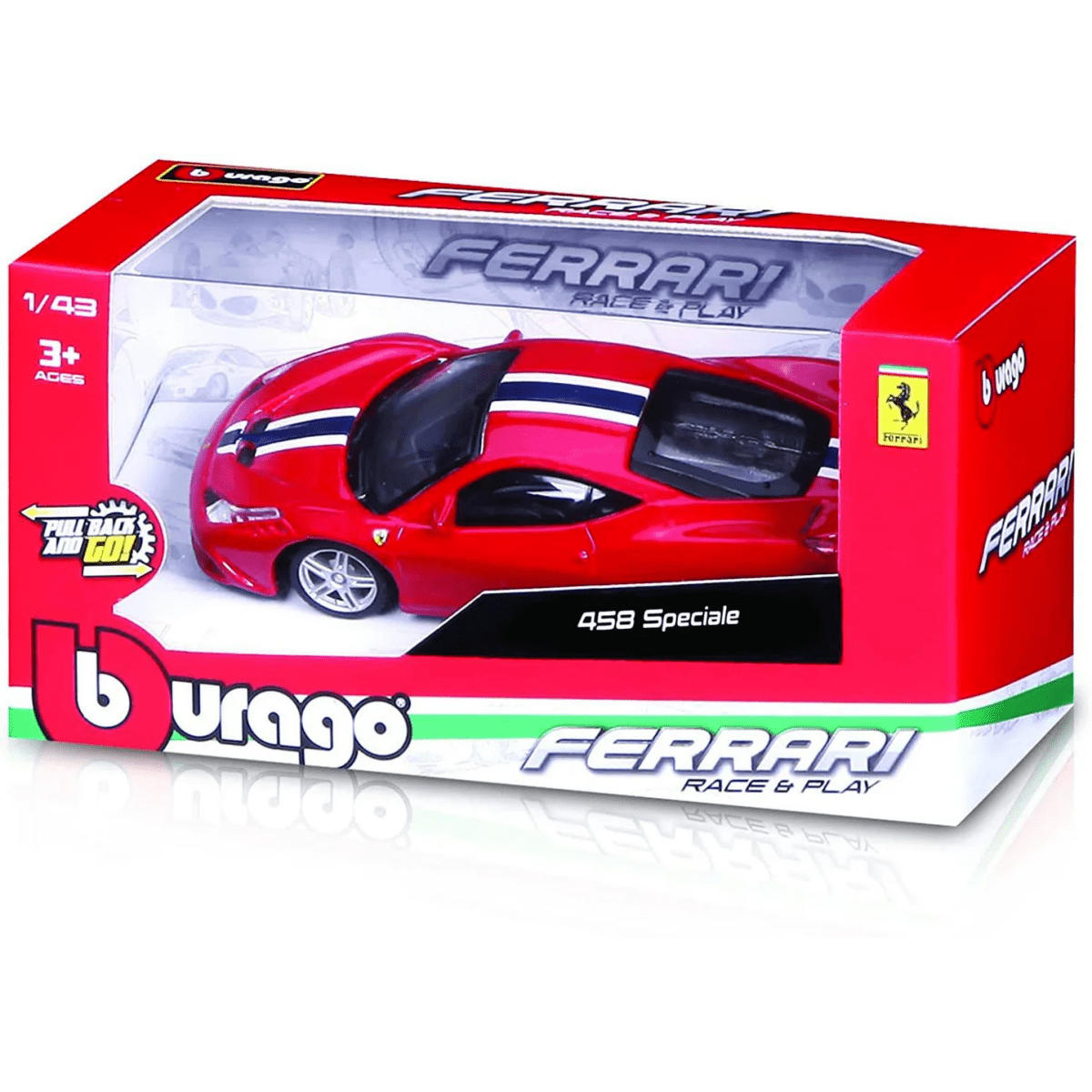 BBurago Scala 1:43 Collezione Ferrari Race & Play modelli assortiti 18 - 36011 - 4893993360116 - DarSaGiocattoli