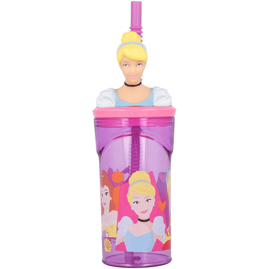 Bicchiere Disney Princess 360 ml Con Cannuccia Real Trade Italia - 8412497512669 - DarSaGiocattoli