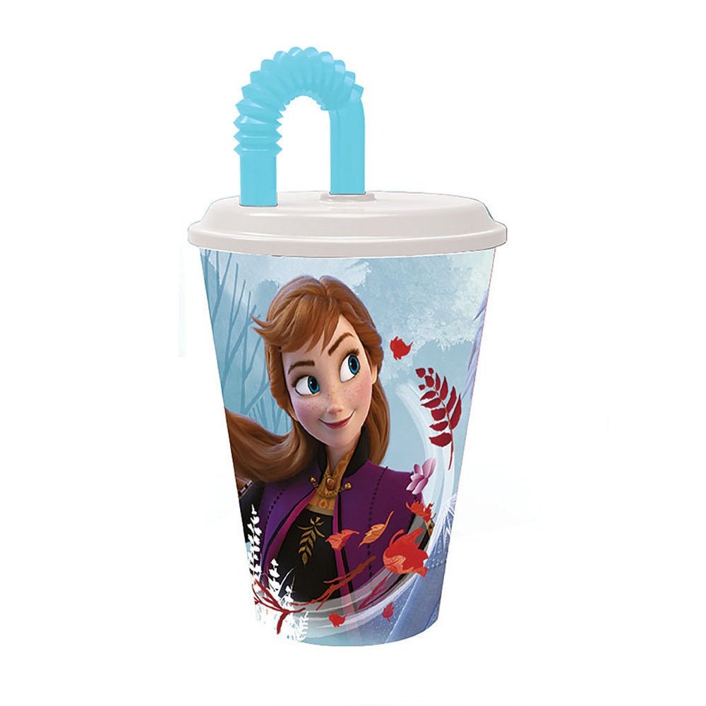 Bicchiere Frozen 430 ml Con Cannuccia e Coperchio Disney Stor - 8412497510306 - DarSaGiocattoli