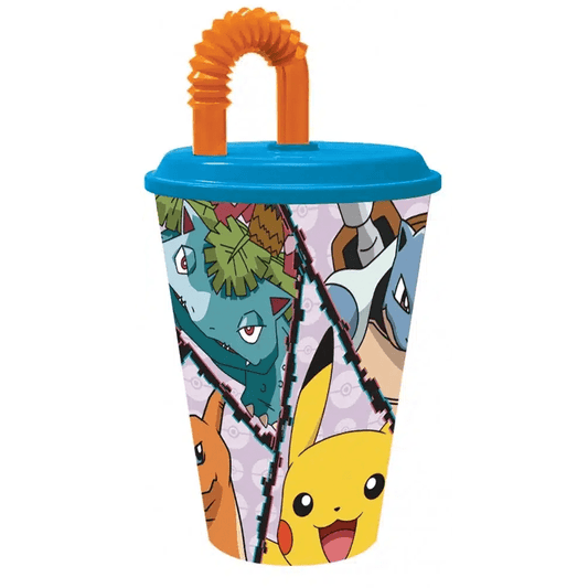 Bicchiere Pokemon Con Cannuccia 430 ml Real Trade 08030 - 8412497080304 - DarSaGiocattoli