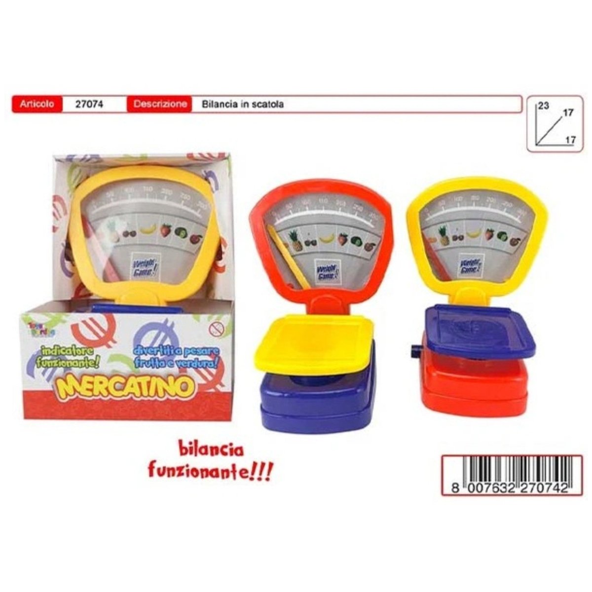 Bilancia Giocattolo Mercatino Toys Garden 27074 Per Bambini - 8007632270742 - DarSaGiocattoli