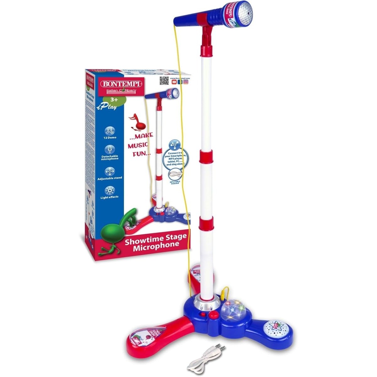Bontempi MP3 Stage Mic Microfono da Palcoscenico 340x340x800 mm 401510 - 0047663338262 - DarSaGiocattoli