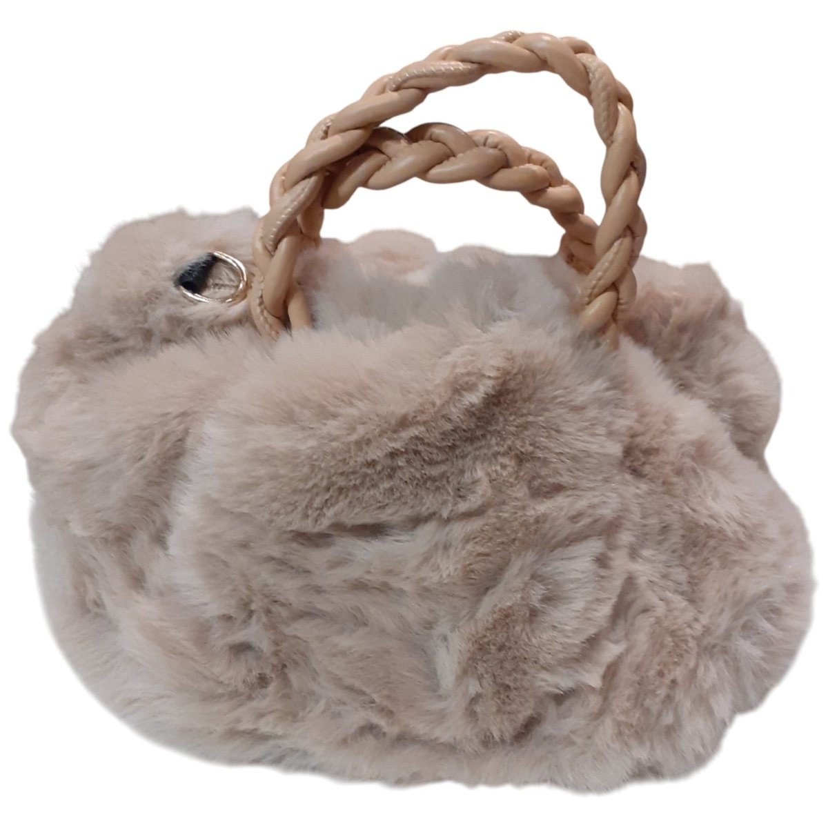 Borsa a Mano Effetto Pelliccia Sintetica e Chiusura Lampo Dorata -  - DarSaGiocattoli