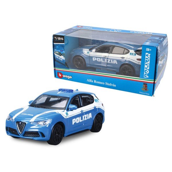 Burago Auto Alfa Stelvio Polizia 1:24 In Metallo 18-01458 - 4893993014583 - DarSaGiocattoli