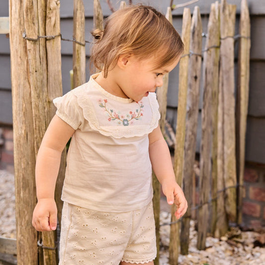 Camicietta Bambina Beige In Cotone Dirkje N58397 - 8720815586323 - DarSaGiocattoli