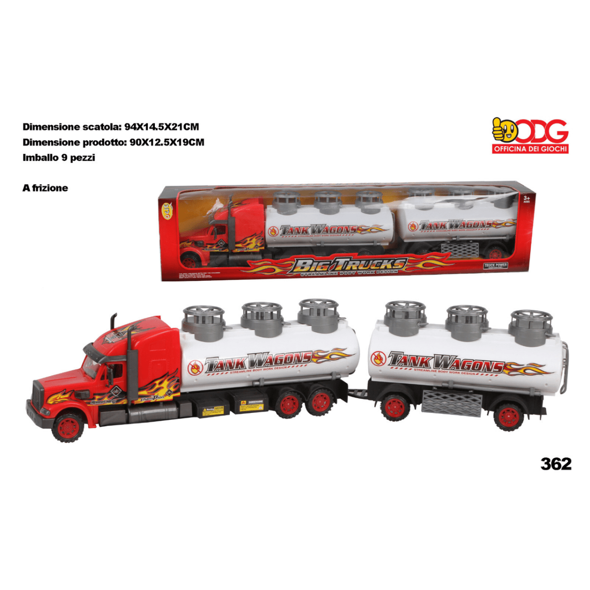 Camion Cisterna Frizione ODG 90 Cm ODG362 - 8056045593627 - DarSaGiocattoli