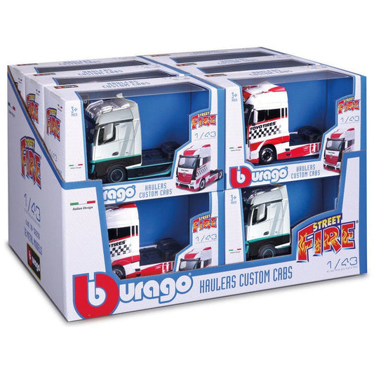 Camion SF Haulers Custom Cabina Scala 1:43 Assortiti Burago 18 - 32200 - 4893993322008 - DarSaGiocattoli