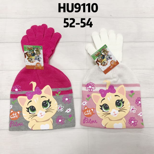 Cappellino + Guanti Bambina Fantasia Gattina Sun City HU9110 - 3609085523076 - DarSaGiocattoli