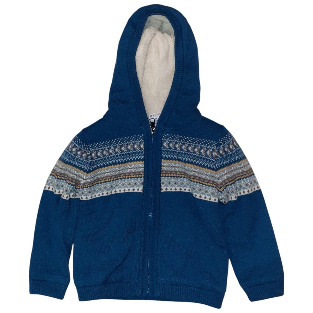 Cardigan Bambino Blu Con Calda Pelliccia Ativo BB - XH0465 -  - DarSaGiocattoli