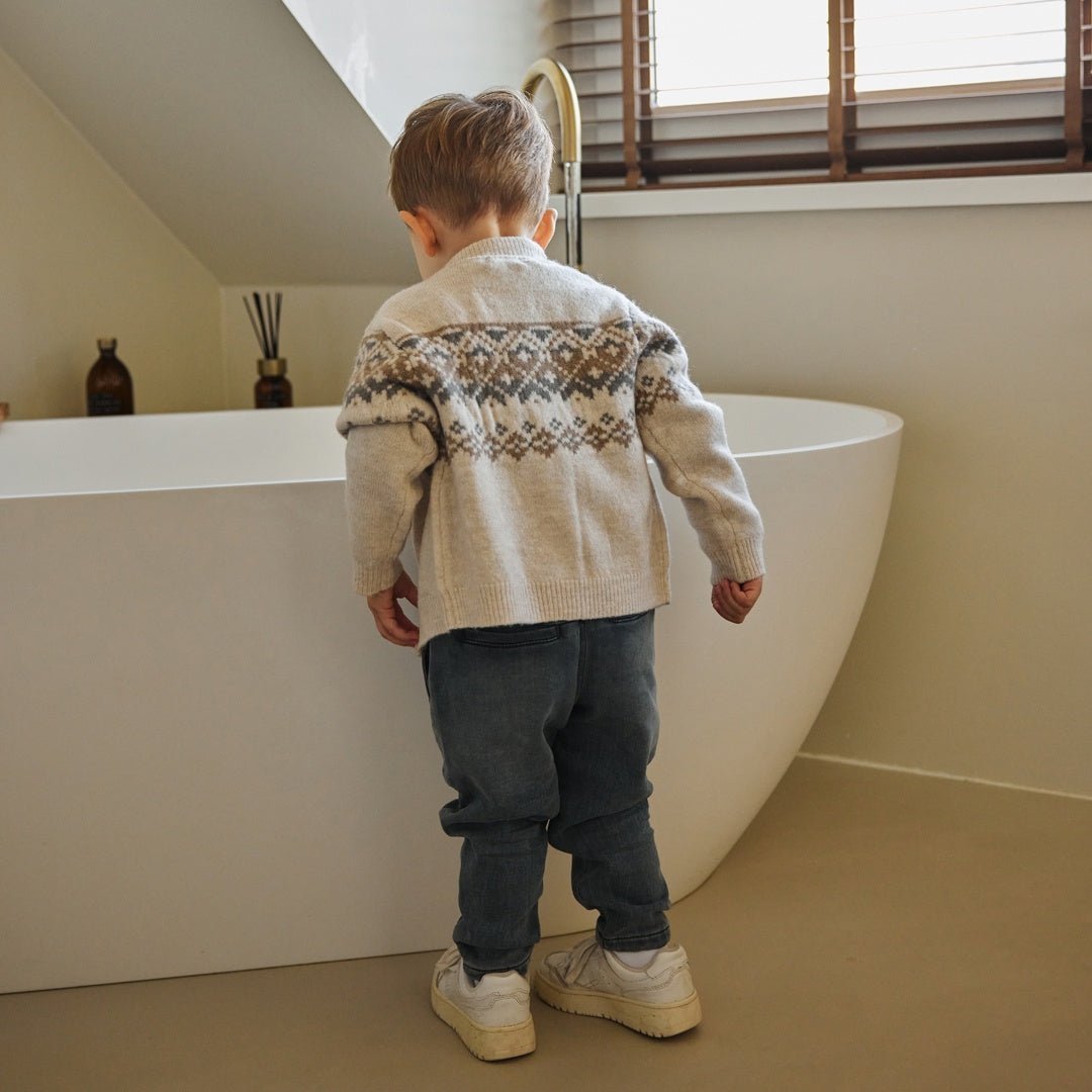 Cardigan Lavorato a Maglia Bambino Dirkje Bianco Sporco O56565 - 8720815509483 - DarSaGiocattoli