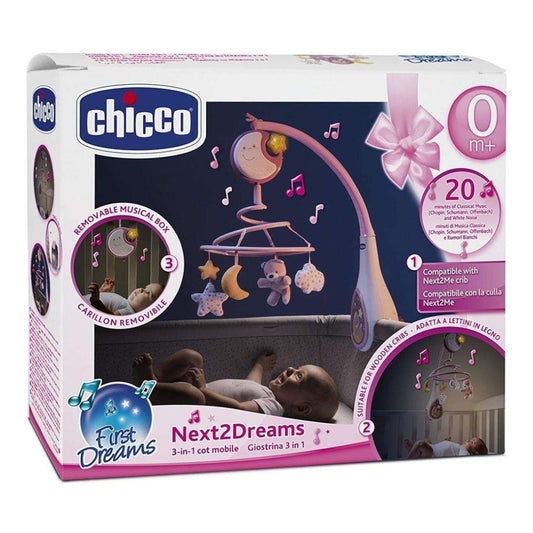 Chicco Next2Dreams Mobile Carillon Cradle/Cot Pink