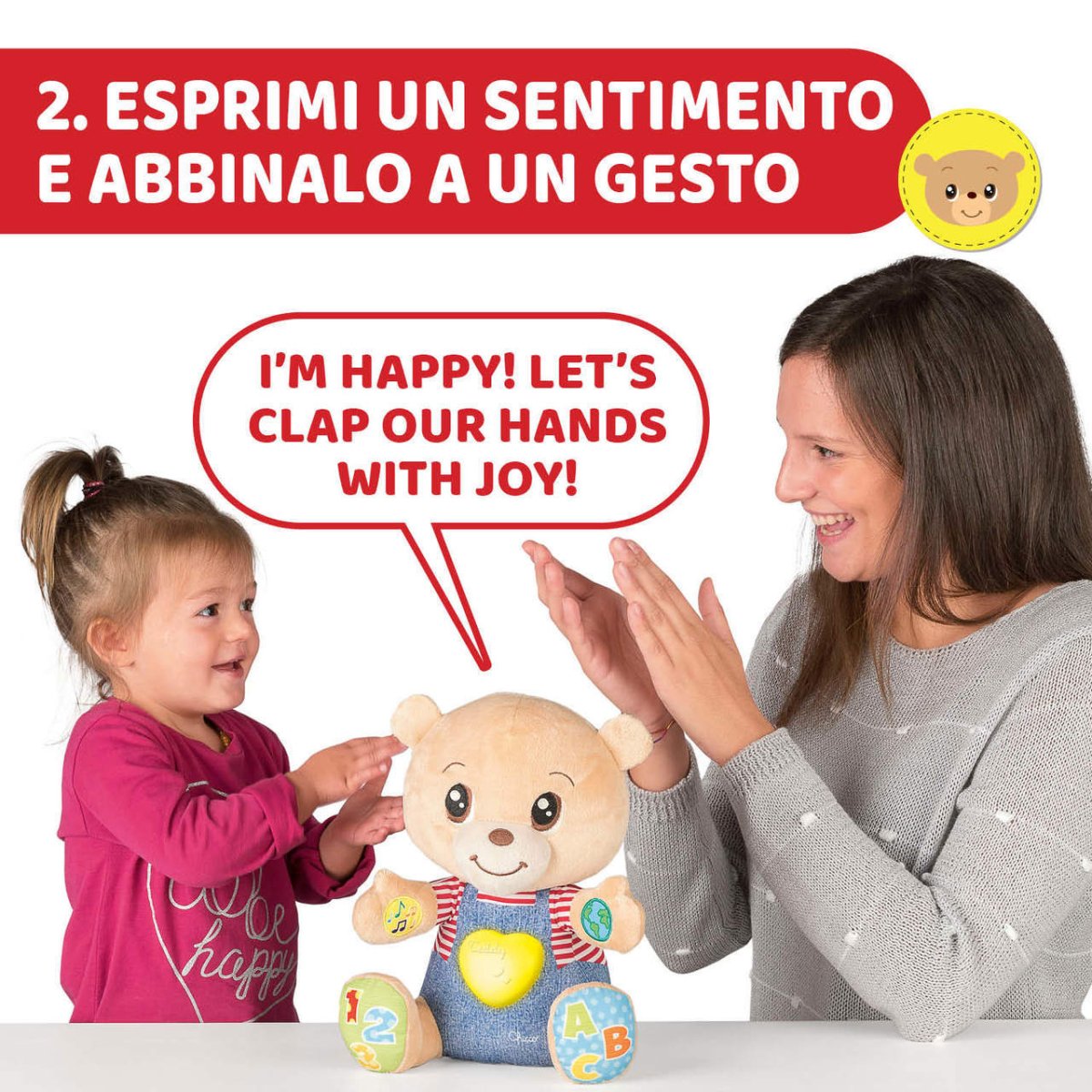 Chicco Teddy Orso delle Emozioni Peluche Evolutivo 07947 - 8058664067374 - DarSaGiocattoli