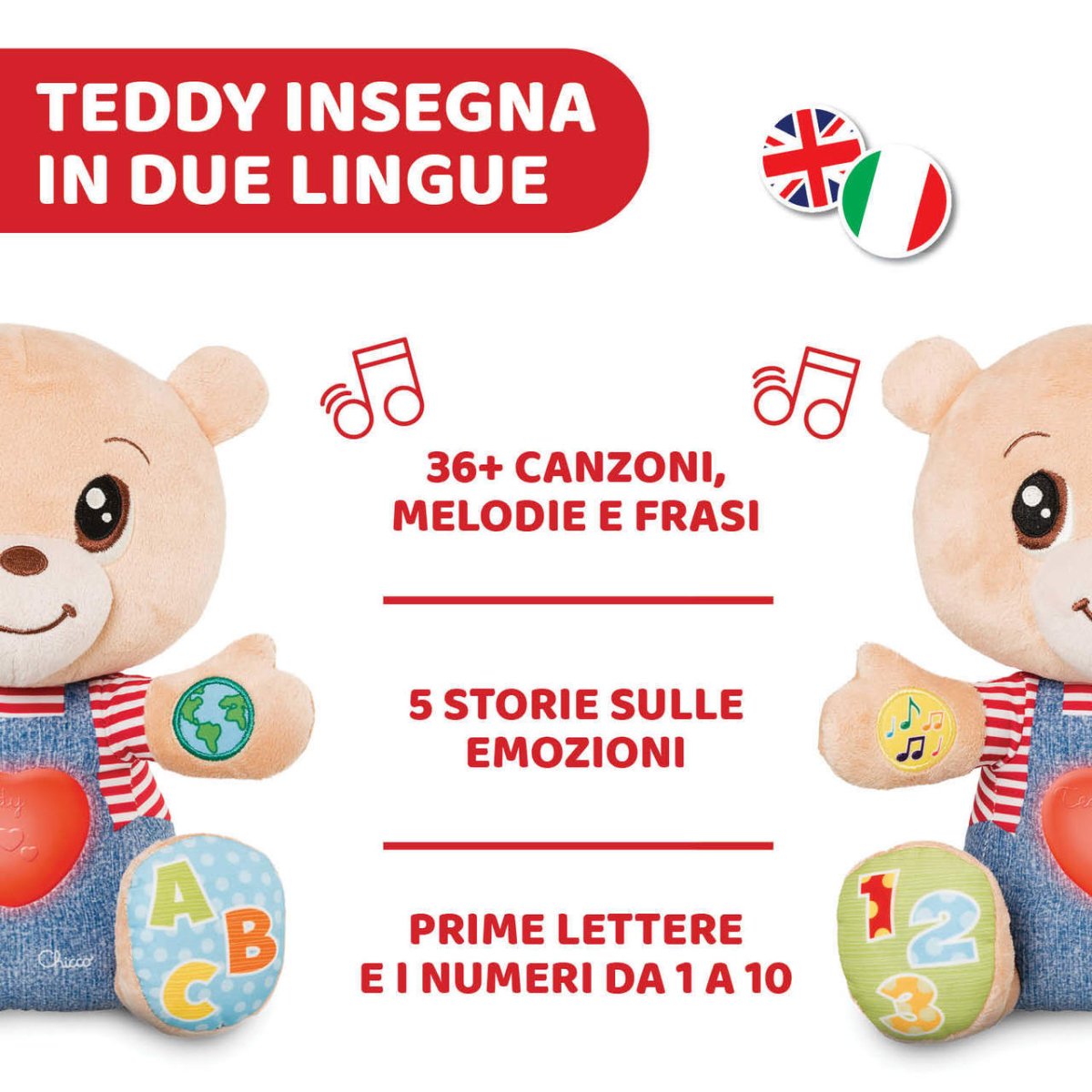 Chicco Teddy Orso delle Emozioni Peluche Evolutivo 07947 - 8058664067374 - DarSaGiocattoli
