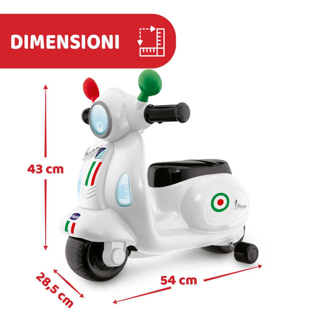 Chicco Vespa Primavera Italia Cavalcabile 95190.300 - 8058664124565 - DarSaGiocattoli
