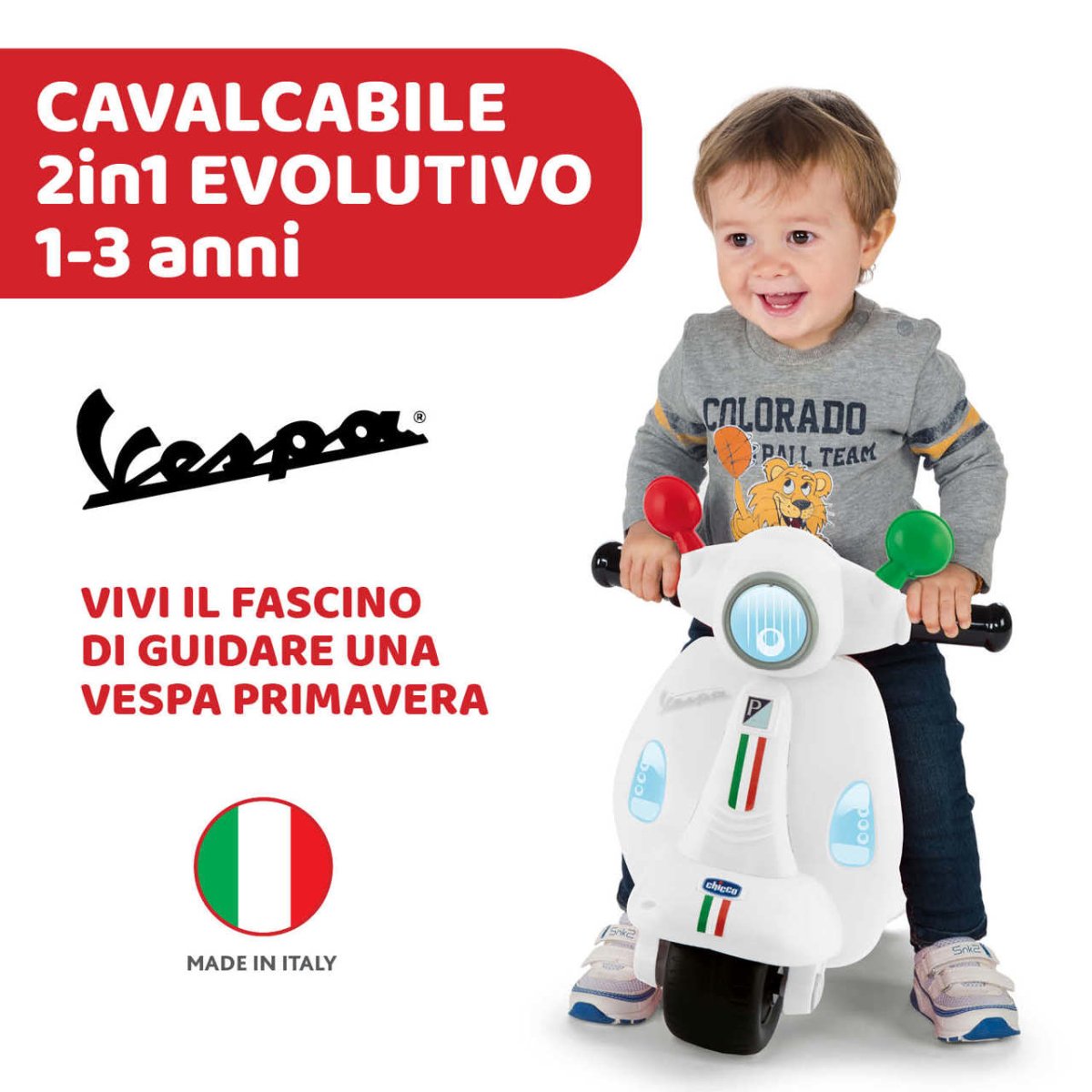 Chicco Vespa Primavera Italia Cavalcabile 95190.300 - 8058664124565 - DarSaGiocattoli