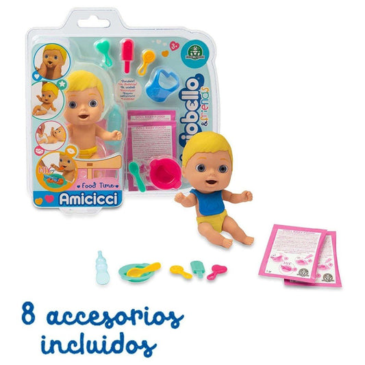 Cicciobello Amicici bebè con set da pasto e Accessori - 8056379110446 - DarSaGiocattoli