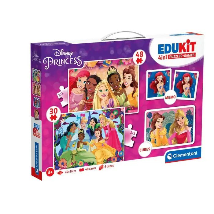 Clementoni Edukit 4 In 1 Disney Princess Set Giochi Da Tavolo 18297 - 8005125182978 - DarSaGiocattoli