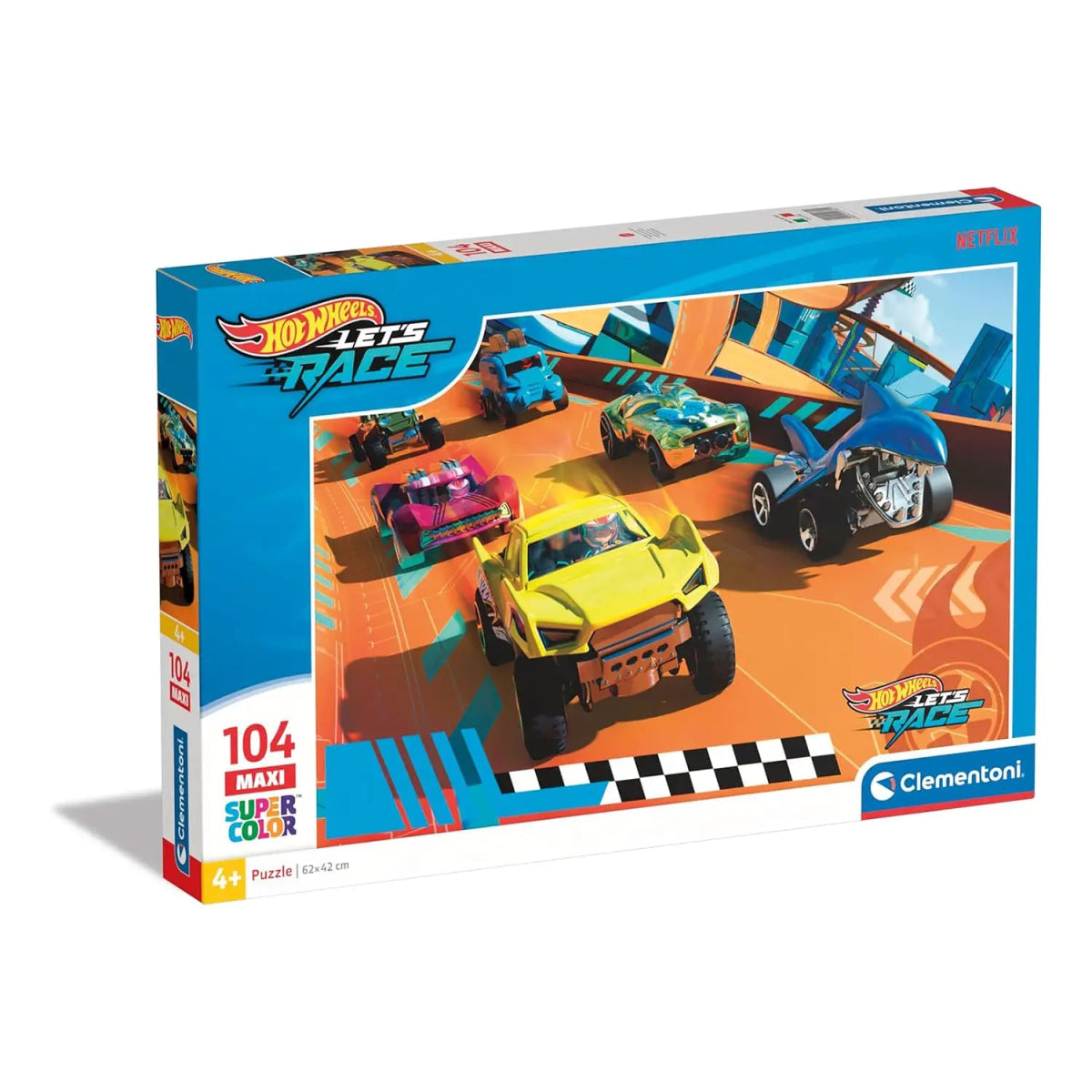 Clementoni Hot Wheels Supercolor Wheels - 104 Puzzle Maxi Pezzi 25762 - 8005125257621 - DarSaGiocattoli