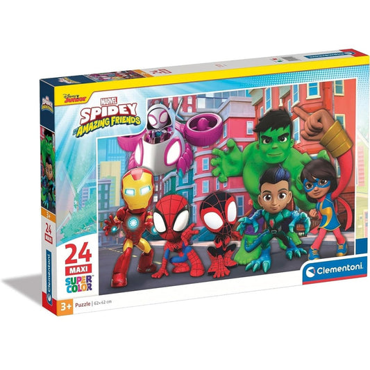 Clementoni Marvel Puzzle Spidey And His Amazing Friends Supercolor Friends - 24 Maxi Pezzi 24249 - 8005125242498 - DarSaGiocattoli