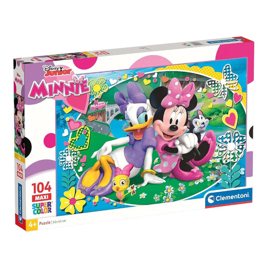 Clementoni - Minnie Minnie's Happy Helpers Supercolor Puzzle Multicolore 104 Pezzi 23708 - DarSaGiocattoli