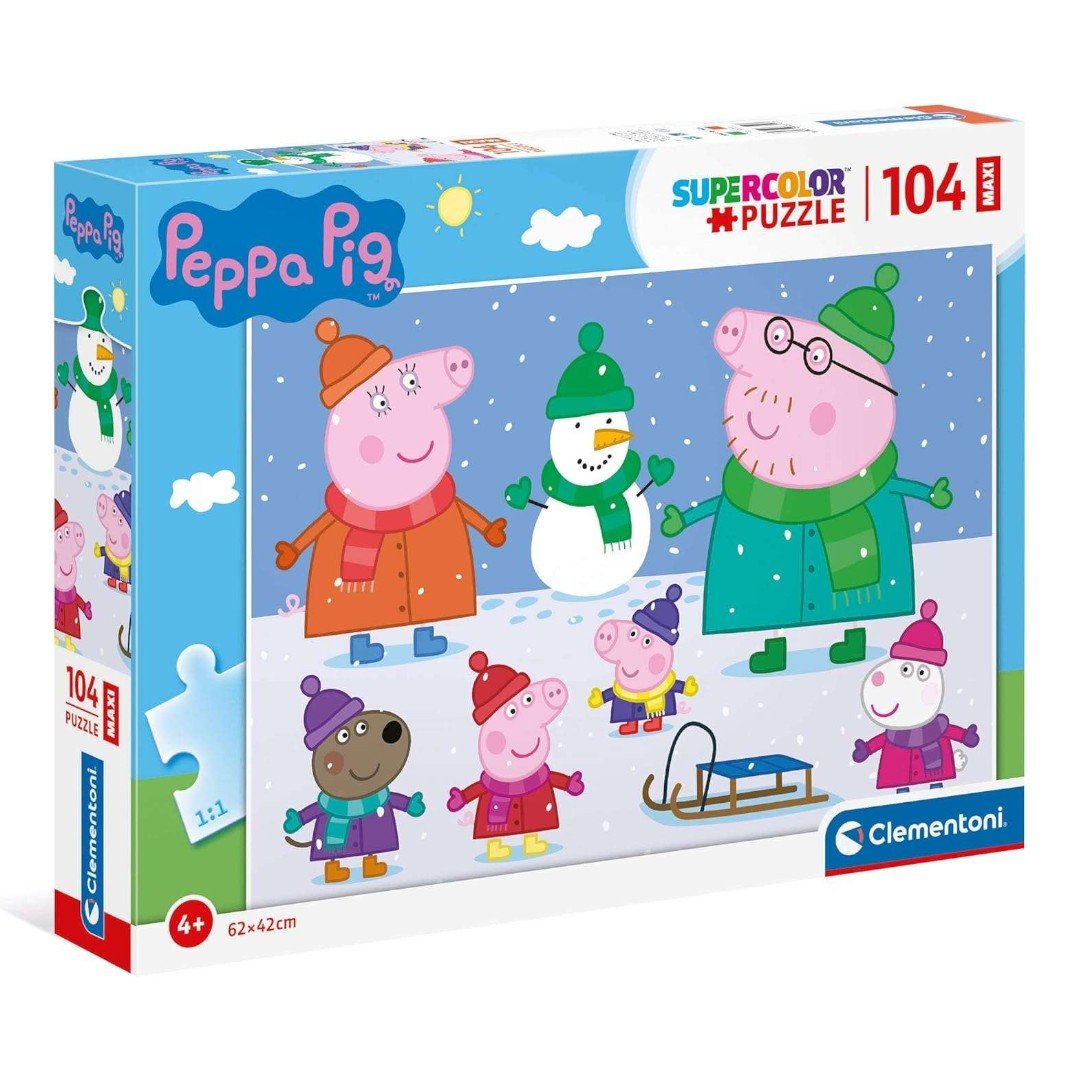 Clementoni Peppa Pig Supercolor Pig - 104 maxi pezzi - Made in Italy - 8005125237524 - DarSaGiocattoli