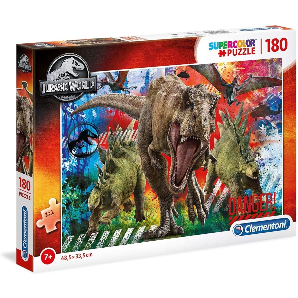 Clementoni Puzzle Jurassic World Supercolor 180 Pezzi 29106 - 8005125291069 - DarSaGiocattoli