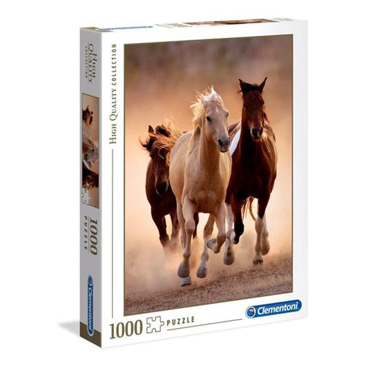 Clementoni - Running Horses 10 Mordillo Puzzle 1000 Pezzi Multicolore 39168 - 8005125391684 - DarSaGiocattoli
