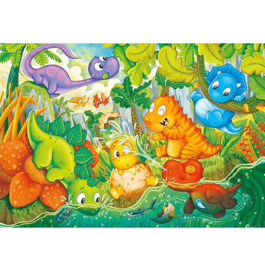 Clementoni Supercolor Dinos Happy Oasis - 24 Maxi Pezzi Puzzle Dinosauri 28524 - 8005125285242 - DarSaGiocattoli