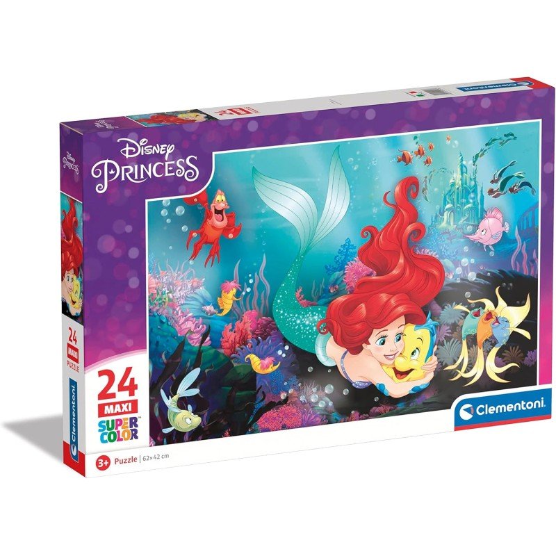 Clementoni Supercolor The Little Mermaid - 24 Pezzi Puzzle 24243 - 8005125242436 - DarSaGiocattoli